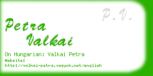 petra valkai business card